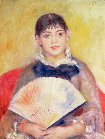 Dziewczyna z wachlarzem autorstwa Pierre Auguste Renoir