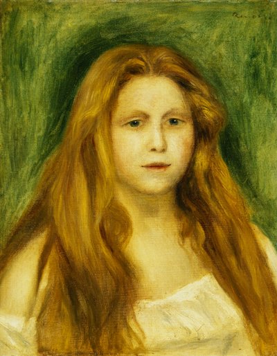 Głowa dziewczyny; Głowa młodej dziewczyny, 1888 autorstwa Pierre Auguste Renoir