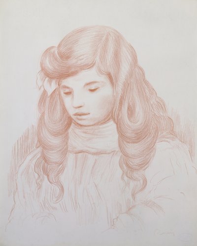 Głowa dziecka, 1913 (sangwinik) autorstwa Pierre Auguste Renoir