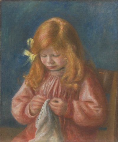 Szycie Jeana Renoira, 1899-1900 autorstwa Pierre Auguste Renoir
