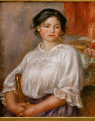 Jeune fille assise (olej na płótnie) autorstwa Pierre Auguste Renoir