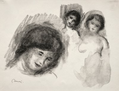 Kamień z trzema szkicami. autorstwa Pierre Auguste Renoir