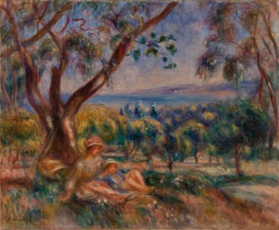 Krajobraz z postaciami, niedaleko Cagnes autorstwa Pierre Auguste Renoir