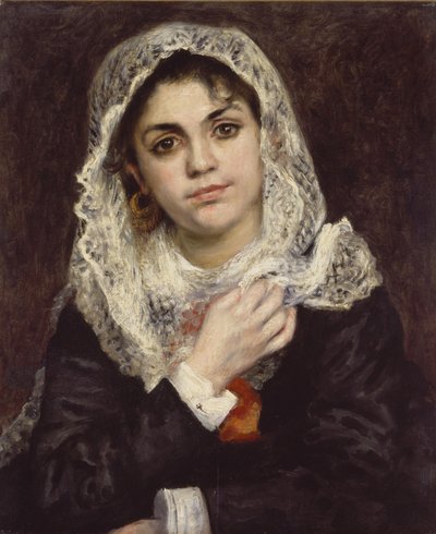 Lise w białym szalu, ok. 1872 r. autorstwa Pierre Auguste Renoir