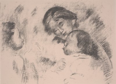 Macierzyństwo: Gabrielle, Jean i dziewczynka autorstwa Pierre Auguste Renoir