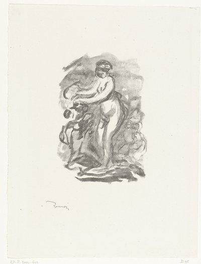 Naga kobieta stojąca obok winorośli Femme au cep de vigne autorstwa Pierre Auguste Renoir