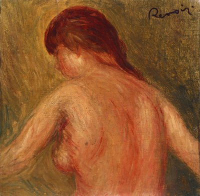 Nagi kobiecy tors, od tyłu autorstwa Pierre Auguste Renoir