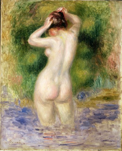Brodzenie nago, ok.1880 (olej na płótnie) autorstwa Pierre Auguste Renoir