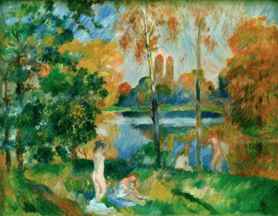 Krajobraz z kąpiącymi się autorstwa Pierre Auguste Renoir