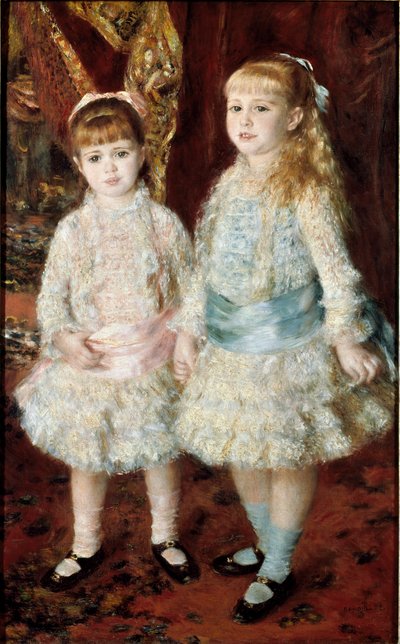 Różowy i niebieski (Panie Cahen z Antwerpii). Obraz Pierre Auguste Renoir (Pierre-Auguste autorstwa Pierre Auguste Renoir