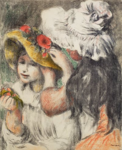 Przypinanie kapelusza, 1898 autorstwa Pierre Auguste Renoir