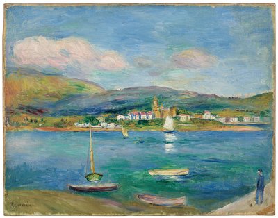 Port rybacki, widok Hondarribia z Hendaye, 1895 r. autorstwa Pierre Auguste Renoir