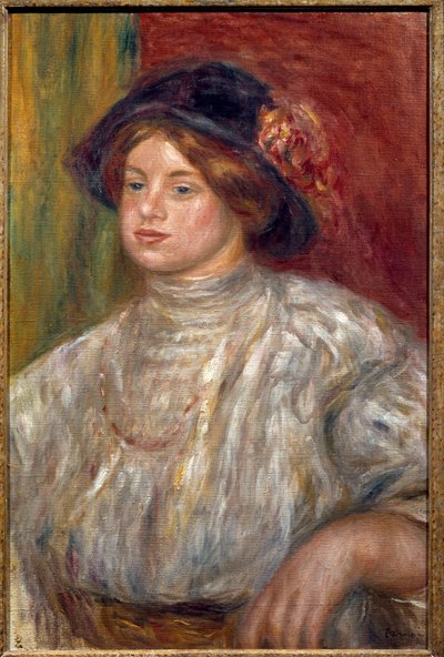 Portret Gabrielle w kapeluszu, ok. 1915 (olej na płótnie) autorstwa Pierre Auguste Renoir