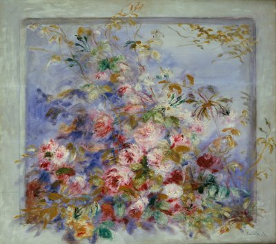 Róże w oknie, 1879 autorstwa Pierre Auguste Renoir