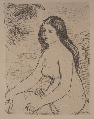Siedząca kobieta nago autorstwa Pierre Auguste Renoir