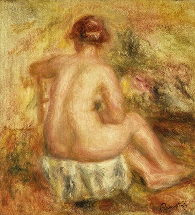 Siedząca kobieta nago, widok z tyłu; Femme nue assise, vue de dos, 1917 autorstwa Pierre Auguste Renoir