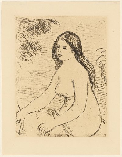 Siedząca naga kobieta autorstwa Pierre Auguste Renoir