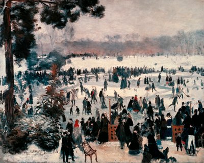 “Łyżwiarze w Bois de Boulogne w Paryżu” autorstwa Pierre Auguste Renoir