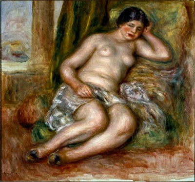 Odaliska do spania lub kapcie Odalisque. Obraz Pierre Auguste Renoir (Pierre-Auguste autorstwa Pierre Auguste Renoir