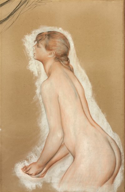 Bryzgająca postać (badanie dla „Dużych kąpiących się”) autorstwa Pierre Auguste Renoir