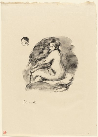 Studium siedzącego aktu kobiecego, wariant autorstwa Pierre Auguste Renoir