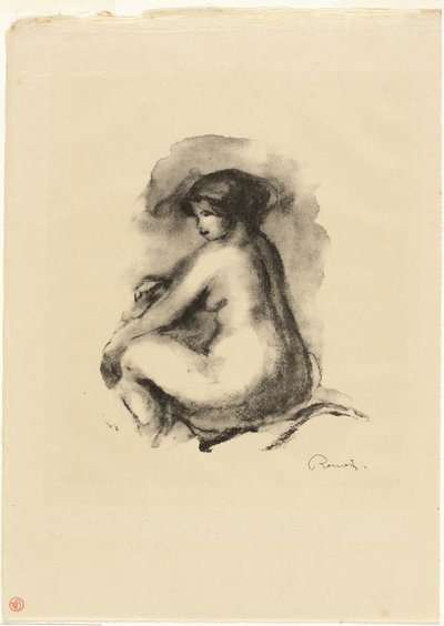 Studium siedzącej nagiej kobiety autorstwa Pierre-Auguste Renoir