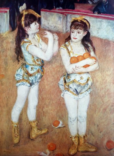 Dwie małe cyrkowe dziewczyny autorstwa Pierre Auguste Renoir