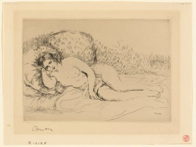 Kobieta leżąca po lewej stronie autorstwa Pierre Auguste Renoir