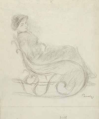 Kobieta siedząca na krześle (rekto); Kobieta na krześle, widziana z tyłu (verso) autorstwa Pierre Auguste Renoir