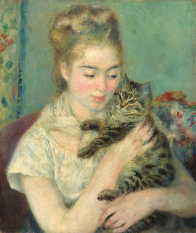 Kobieta z kotem, ok. 1875. autorstwa Pierre Auguste Renoir