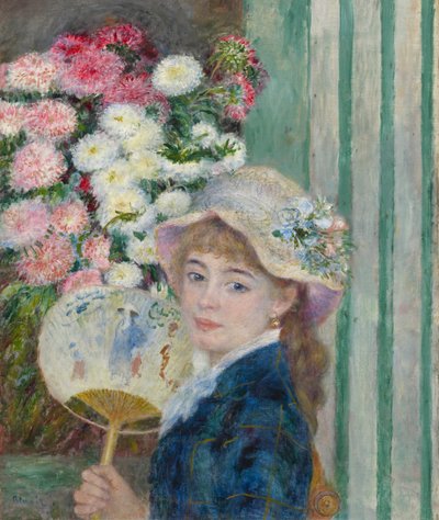 Kobieta z wachlarzem, ok.1879 autorstwa Pierre Auguste Renoir