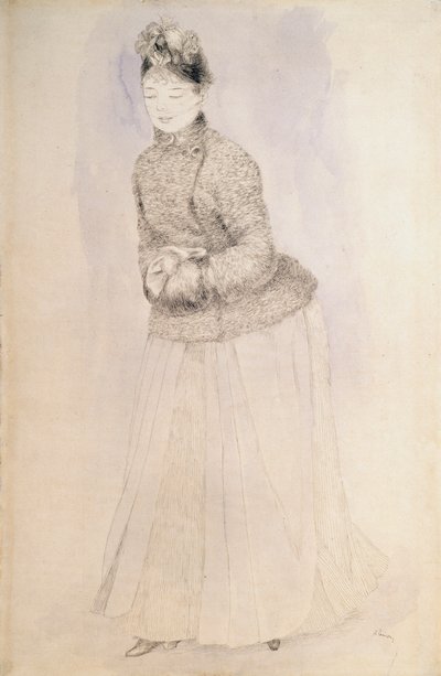 Kobieta z mufką, ok. 1883–1884. autorstwa Pierre Auguste Renoir
