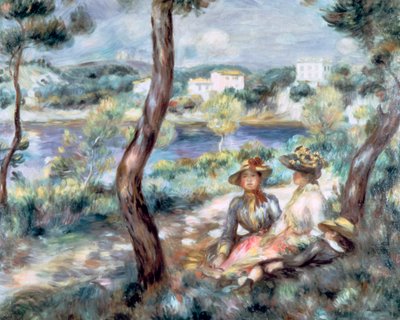 Młoda dziewczyna i chłopiec w krajobrazie, 1893. autorstwa Pierre Auguste Renoir