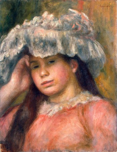 Młoda dziewczyna w kapeluszu, 1892-1894. autorstwa Pierre Auguste Renoir