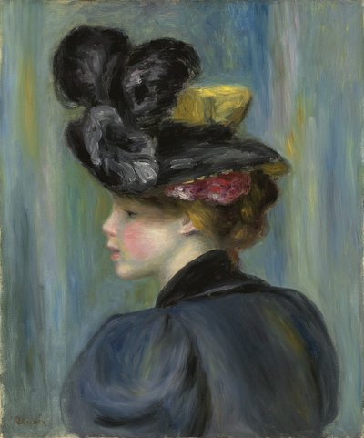 Młoda Kobieta z Czarnym Kapeluszem; Młoda kobieta w czarnym kapeluszu, 1895 autorstwa Pierre Auguste Renoir