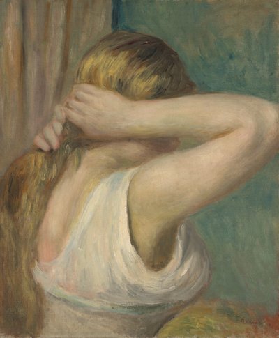 Młoda dziewczyna z podniesionymi rękami, ok. 1895 (olej na płótnie) autorstwa Pierre Auguste Renoir
