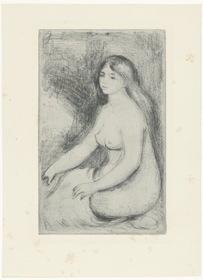 Siedząca naga kobieta Baigneuse ass autorstwa Pierre Auguste Renoir