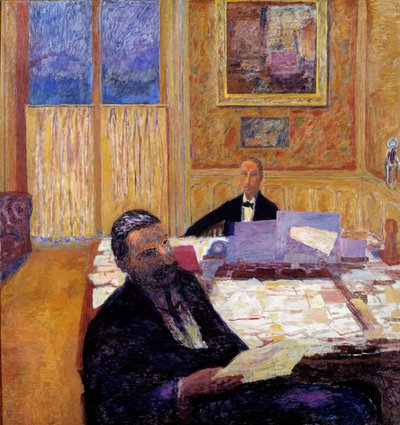 Bracia Bernheim-Jeune, malarze i wydawcy Josse Bernheim Jeune (1870-1941) na pierwszym planie i Gaston Bernheim-Jeune (1870-1953) - 1920 (olej na płótnie) autorstwa Pierre Bonnard