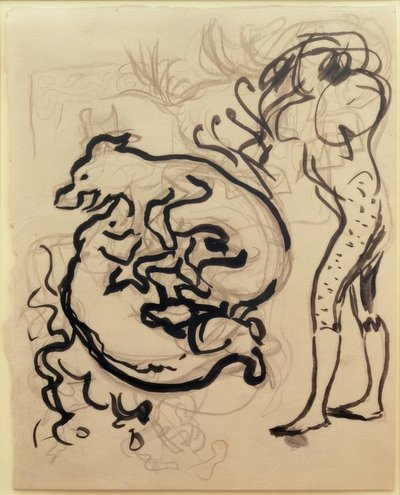 Psy bawiące się i figurka autorstwa Pierre Bonnard