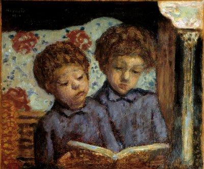 Dzieci Jean and Charles Terrace Reading Obraz Pierre