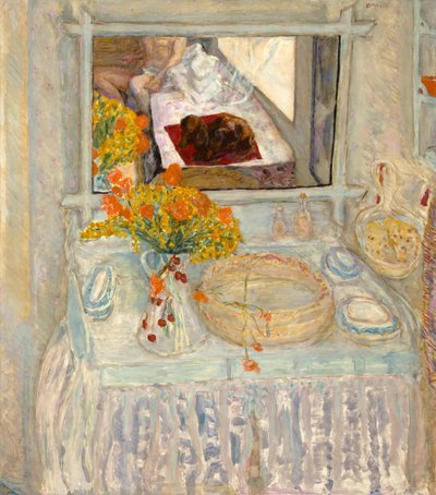 Toaletka z lustrem, ok. 1913 (olej na płótnie) autorstwa Pierre Bonnard