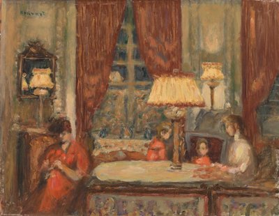 Wieczór pod lampami autorstwa Pierre Bonnard