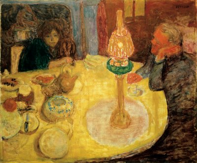 Wieczór pod lampą autorstwa Pierre Bonnard