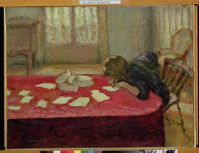 Dziewczyna pisząca autorstwa Pierre Bonnard