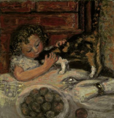 Mała dziewczynka z kotem autorstwa Pierre Bonnard