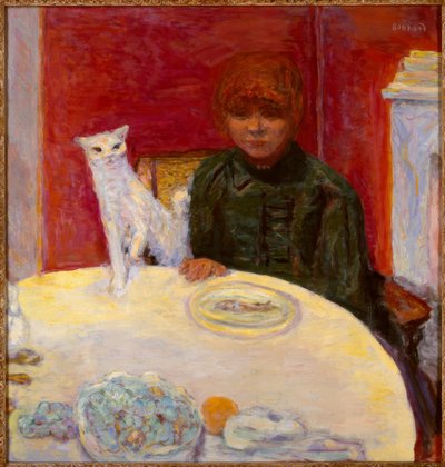 Kobieta z kotem czy kot wymagający autorstwa Pierre Bonnard