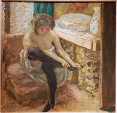 Kobieta w czarnych pończochach autorstwa Pierre Bonnard