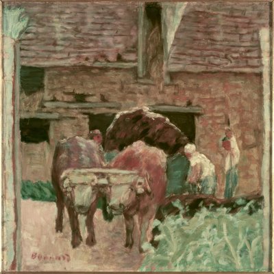 Dwa woły i farma autorstwa Pierre Bonnard