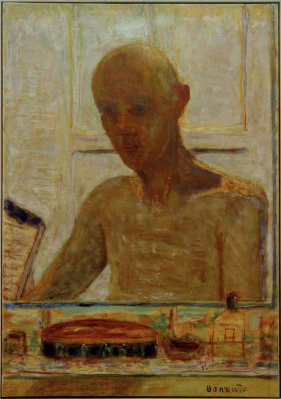 Portret artysty w lustrze łazienki (Autoportret) autorstwa Pierre Bonnard