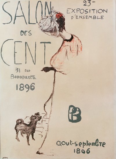 Plakat reklamujący 23. wystawę Salon des Cent, 1896 autorstwa Pierre Bonnard